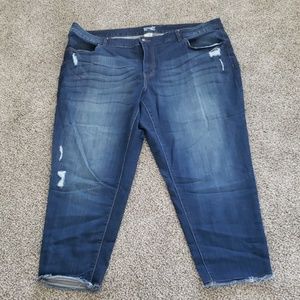 Plus Size Medium Wash Ankle Skinny Capri Jeans